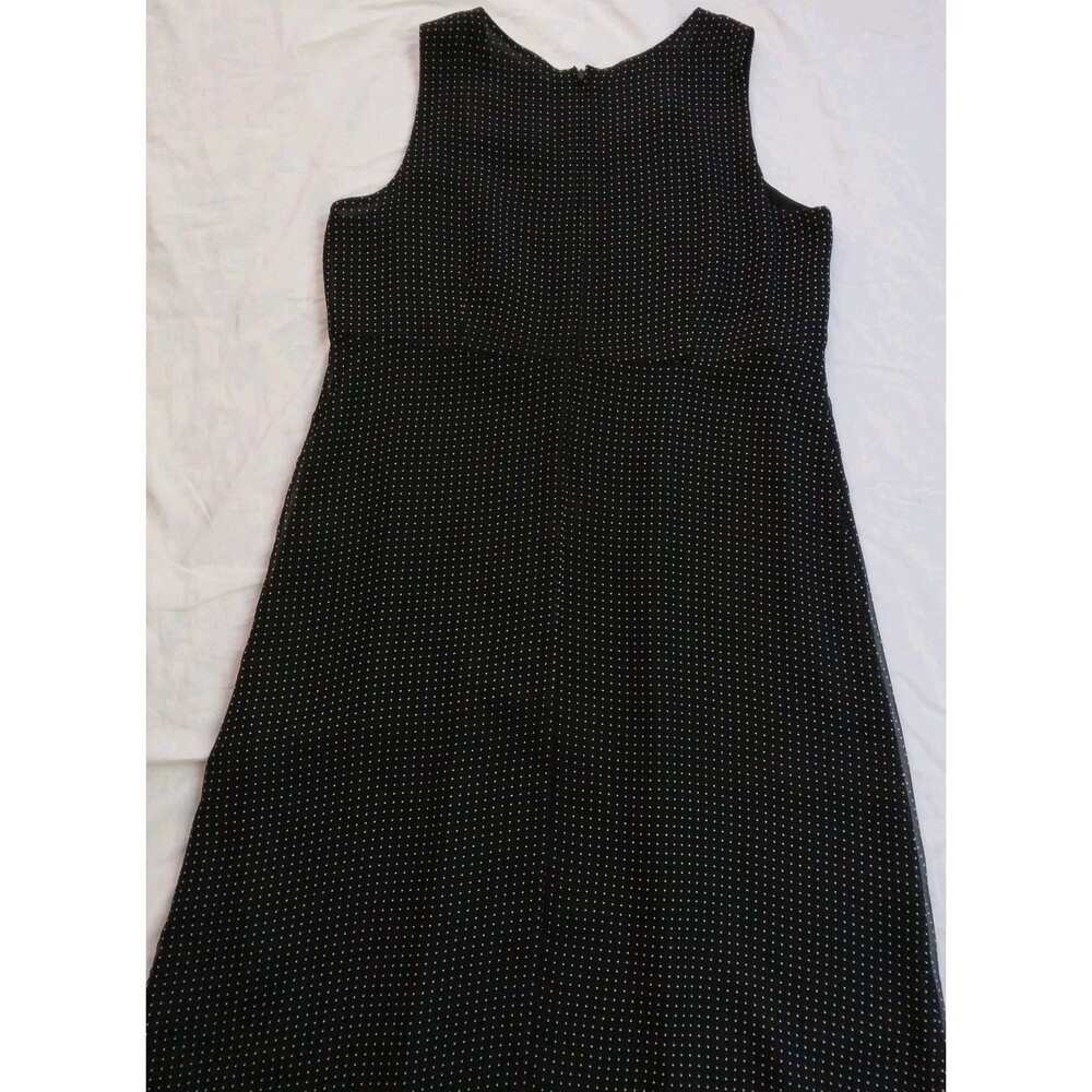 VTG 90s Melissa Harper MHM Black White Polka Dot Retro 2 Piece Maxi Dress 14 - Picture 12 of 16